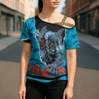 Personalized Sharks ANZAC Tribute Cross Shoulder Shirt Poppy Field Soldier Silhouette Aboriginal Rugby Mascot