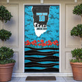 Personalized Sharks ANZAC Tribute Door Cover Poppy Field Soldier Silhouette Aboriginal Rugby Mascot