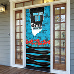 Personalized Sharks ANZAC Tribute Door Cover Poppy Field Soldier Silhouette Aboriginal Rugby Mascot