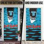 Personalized Sharks ANZAC Tribute Door Cover Poppy Field Soldier Silhouette Aboriginal Rugby Mascot