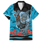 Personalized Sharks ANZAC Tribute Family Matching Mermaid Dress and Hawaiian Shirt Poppy Field Soldier Silhouette Aboriginal Rugby Mascot