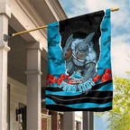 Personalized Sharks ANZAC Tribute Garden Flag Poppy Field Soldier Silhouette Aboriginal Rugby Mascot