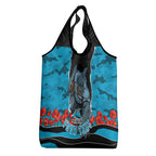 Personalized Sharks ANZAC Tribute Grocery Bag Poppy Field Soldier Silhouette Aboriginal Rugby Mascot