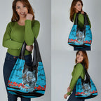 Personalized Sharks ANZAC Tribute Grocery Bag Poppy Field Soldier Silhouette Aboriginal Rugby Mascot