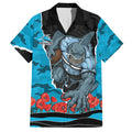 Personalized Sharks ANZAC Tribute Hawaiian Shirt Poppy Field Soldier Silhouette Aboriginal Rugby Mascot
