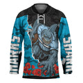 Personalized Sharks ANZAC Tribute Hockey Jersey Poppy Field Soldier Silhouette Aboriginal Rugby Mascot