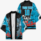 Personalized Sharks ANZAC Tribute Kimono Poppy Field Soldier Silhouette Aboriginal Rugby Mascot