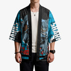 Personalized Sharks ANZAC Tribute Kimono Poppy Field Soldier Silhouette Aboriginal Rugby Mascot