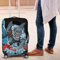 Personalized Sharks ANZAC Tribute Luggage Cover Poppy Field Soldier Silhouette Aboriginal Rugby Mascot