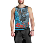 Personalized Sharks ANZAC Tribute Men Tank Top Poppy Field Soldier Silhouette Aboriginal Rugby Mascot