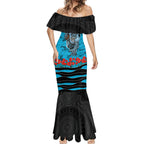 Personalized Sharks ANZAC Tribute Mermaid Dress Poppy Field Soldier Silhouette Aboriginal Rugby Mascot
