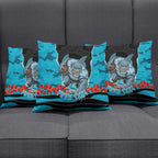 Personalized Sharks ANZAC Tribute Pillow Cover Poppy Field Soldier Silhouette Aboriginal Rugby Mascot