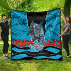 Personalized Sharks ANZAC Tribute Quilt Poppy Field Soldier Silhouette Aboriginal Rugby Mascot