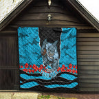 Personalized Sharks ANZAC Tribute Quilt Poppy Field Soldier Silhouette Aboriginal Rugby Mascot