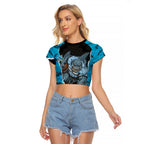 Personalized Sharks ANZAC Tribute Raglan Cropped T Shirt Poppy Field Soldier Silhouette Aboriginal Rugby Mascot