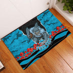 Personalized Sharks ANZAC Tribute Rubber Doormat Poppy Field Soldier Silhouette Aboriginal Rugby Mascot