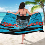 Personalized Sharks ANZAC Tribute Sarong Poppy Field Soldier Silhouette Aboriginal Rugby Mascot