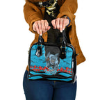 Personalized Sharks ANZAC Tribute Shoulder Handbag Poppy Field Soldier Silhouette Aboriginal Rugby Mascot