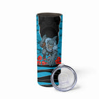 Personalized Sharks ANZAC Tribute Skinny Tumbler Poppy Field Soldier Silhouette Aboriginal Rugby Mascot