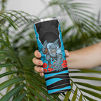 Personalized Sharks ANZAC Tribute Skinny Tumbler Poppy Field Soldier Silhouette Aboriginal Rugby Mascot