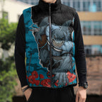 Personalized Sharks ANZAC Tribute Sleeveless Puffer Jacket Poppy Field Soldier Silhouette Aboriginal Rugby Mascot