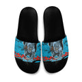 Personalized Sharks ANZAC Tribute Slide Sandals Poppy Field Soldier Silhouette Aboriginal Rugby Mascot