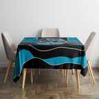 Personalized Sharks ANZAC Tribute Tablecloth Poppy Field Soldier Silhouette Aboriginal Rugby Mascot