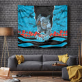 Personalized Sharks ANZAC Tribute Tapestry Poppy Field Soldier Silhouette Aboriginal Rugby Mascot