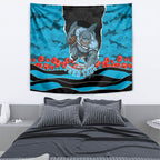 Personalized Sharks ANZAC Tribute Tapestry Poppy Field Soldier Silhouette Aboriginal Rugby Mascot