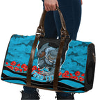 Personalized Sharks ANZAC Tribute Travel Bag Poppy Field Soldier Silhouette Aboriginal Rugby Mascot