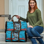 Personalized Sharks ANZAC Tribute Travel Bag Poppy Field Soldier Silhouette Aboriginal Rugby Mascot