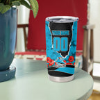 Personalized Sharks ANZAC Tribute Tumbler Cup Poppy Field Soldier Silhouette Aboriginal Rugby Mascot