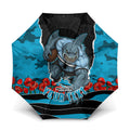 Personalized Sharks ANZAC Tribute Umbrella Poppy Field Soldier Silhouette Aboriginal Rugby Mascot