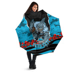 Personalized Sharks ANZAC Tribute Umbrella Poppy Field Soldier Silhouette Aboriginal Rugby Mascot