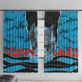 Personalized Sharks ANZAC Tribute Window Curtain Poppy Field Soldier Silhouette Aboriginal Rugby Mascot