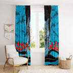 Personalized Sharks ANZAC Tribute Window Curtain Poppy Field Soldier Silhouette Aboriginal Rugby Mascot