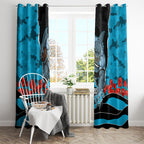 Personalized Sharks ANZAC Tribute Window Curtain Poppy Field Soldier Silhouette Aboriginal Rugby Mascot