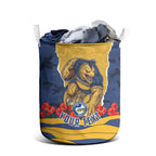 Personalized Parramatta Eels ANZAC Tribute Laundry Basket Poppy Field Soldier Silhouette Aboriginal Rugby Mascot