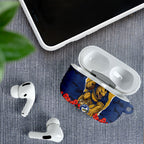 Personalized Parramatta Eels ANZAC Tribute AirPods Case Poppy Field Soldier Silhouette Aboriginal Rugby Mascot