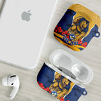 Personalized Parramatta Eels ANZAC Tribute AirPods Case Poppy Field Soldier Silhouette Aboriginal Rugby Mascot