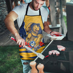 Personalized Parramatta Eels ANZAC Tribute Apron Poppy Field Soldier Silhouette Aboriginal Rugby Mascot