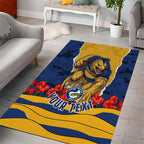 Personalized Parramatta Eels ANZAC Tribute Area Rug Poppy Field Soldier Silhouette Aboriginal Rugby Mascot