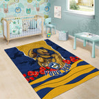 Personalized Parramatta Eels ANZAC Tribute Area Rug Poppy Field Soldier Silhouette Aboriginal Rugby Mascot
