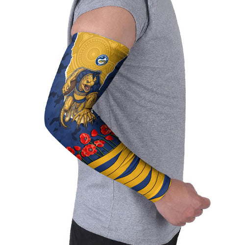 Personalized Parramatta Eels ANZAC Tribute Arm Sleeves Poppy Field Soldier Silhouette Aboriginal Rugby Mascot