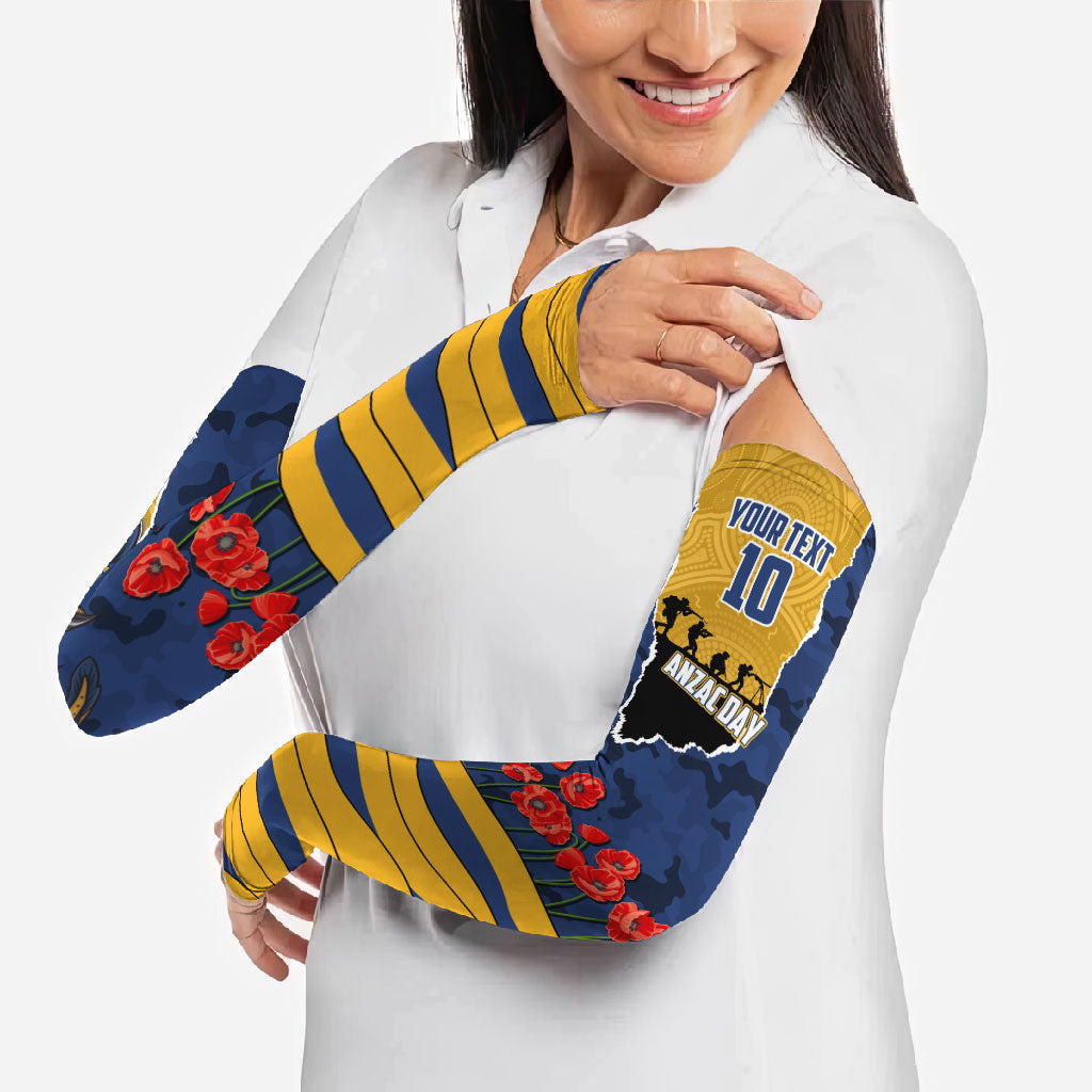 Personalized Parramatta Eels ANZAC Tribute Arm Sleeves Poppy Field Soldier Silhouette Aboriginal Rugby Mascot