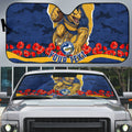 Personalized Parramatta Eels ANZAC Tribute Auto Sun Shade Poppy Field Soldier Silhouette Aboriginal Rugby Mascot
