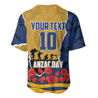 Personalized Parramatta Eels ANZAC Tribute Baseball Jersey Poppy Field Soldier Silhouette Aboriginal Rugby Mascot