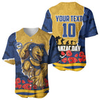 Personalized Parramatta Eels ANZAC Tribute Baseball Jersey Poppy Field Soldier Silhouette Aboriginal Rugby Mascot