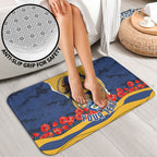 Personalized Parramatta Eels ANZAC Tribute Bathroom Set Poppy Field Soldier Silhouette Aboriginal Rugby Mascot