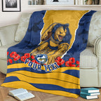 Personalized Parramatta Eels ANZAC Tribute Blanket Poppy Field Soldier Silhouette Aboriginal Rugby Mascot